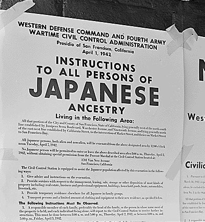 "Exclusion Order" vom April 1942 (National Archives and Records Administration)