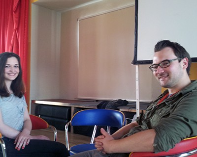 Nach einer ereignisreichen Woche: Jugendjury-Mitglied Arabella Vogel und Vereinsvorsitzender Christoph Matiss