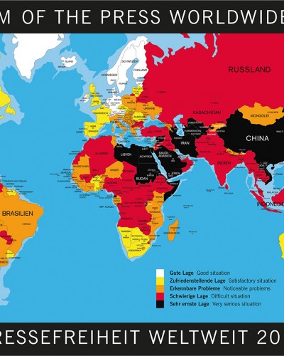 Pressefreiheit-Karte von Reporter ohne Grenzen (Klick zur Großansicht)