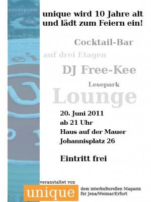 unique feierte Geburtstag! Party mit DJ Free-Kee am 20. Juni